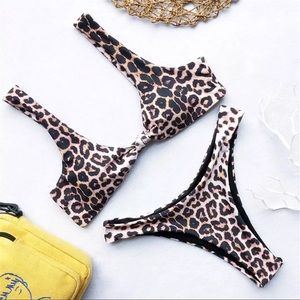 2 piece animal print bikini